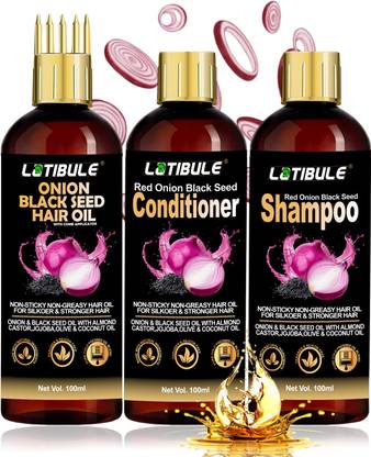 Latibule Black Seed Onion hair oil, shampoo n conditioner Best combo -Combo Applicator