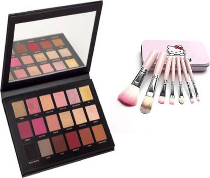 TUMR ROSE GOLD MULTICOLOR EYESHADOW PALLETE WITH MAKEUP BRUSH SET