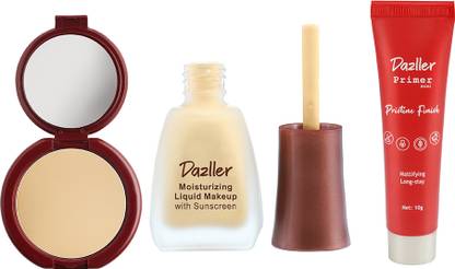 Dazller Face Makeup Essentials - Honey R31 - Foundation,12ml + Compact,9g + Primer,10g