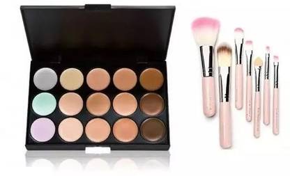 Ashav Huda Perfect Beauty 15 Shades Concealer Multi Shades & 7 Pc Make Up Brush Set