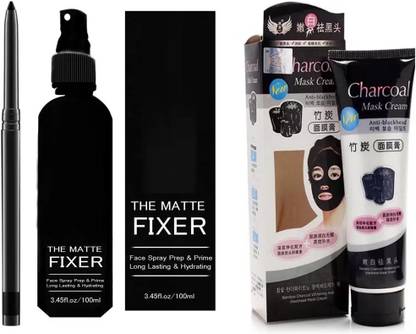 SUBHMUN Kajal & The Matte Fixer Mist Base Face Spray & Charcoal Peel off Face Mask