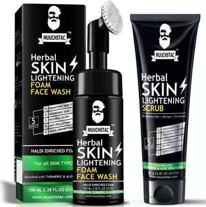 MUUCHSTAC Herbal Skin Lightening Scrub Skin Lightening Haldi (Turmeric) Foam Face Wash