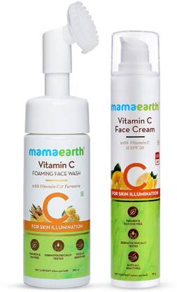 Mamaearth Vitamin C Glow Combo (Vitamin C Face Cream 50g + Vitamin C Face Wash 150ml)