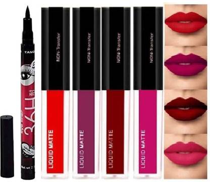 huemic Matte Red Edition mini Lipsticks & Yanquina 36H Liquid Eyeliner