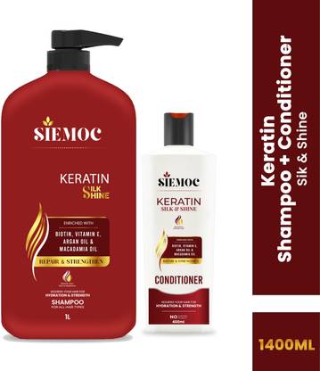 siemoc Keratin Hair Breakage Repair Shampoo 1L+ Conditioner 400ML (COMBO PACK)