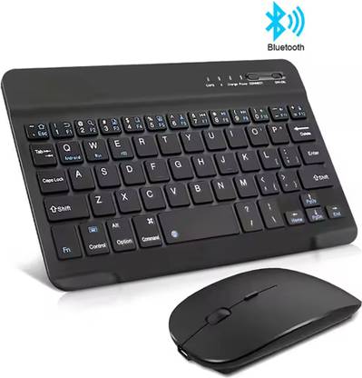 ENTWINO Mini Wireless/ BT Keyboard Mouse Combo,USB Rechargeable, for Laptop/Mobile/Tab Combo Set