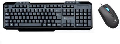 ZEBRONICS KM2000 Wired Multimedia Keyboard + Juggle Wired Mouse Combo Set