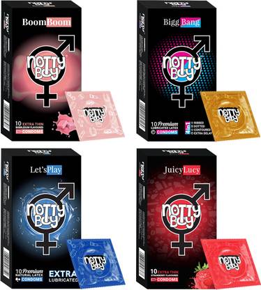 NottyBoy 4IN1 Delay Extra Smooth, Thin Bubblegum & Strawberry Flavour Condom