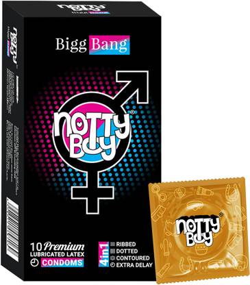 NottyBoy 4 in One - Ribbed, Dotted, Delay & Pleasure Fit Condom