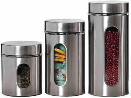 KROTEL Glass, Steel Utility Container  - 750 ml, 500 ml, 349 ml