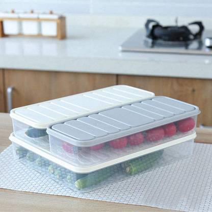 insew Plastic UNBREAKABLE KITCHEN FRIDGE GROCERY CONTAINER 1 PCS 2500 ML 2 PCS 1200 ML Storage Basket