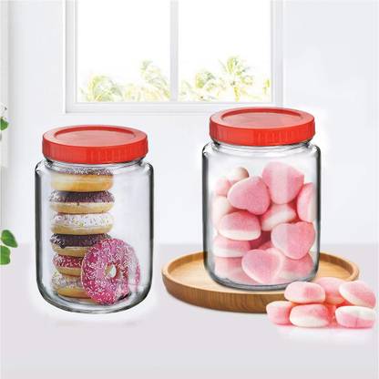 Sitaram Creation Glass Grocery Container  - 1 L