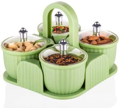 G K Exclusive 4 Jar Dryfruit Set/Candy, Chocolate, Snacks Storage Jar, Masala Jar Set Storage Box