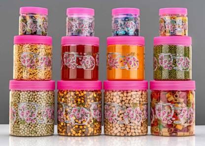PW PENCILWALA Plastic Grocery Container  - 1600 g, 800 g, 300 g