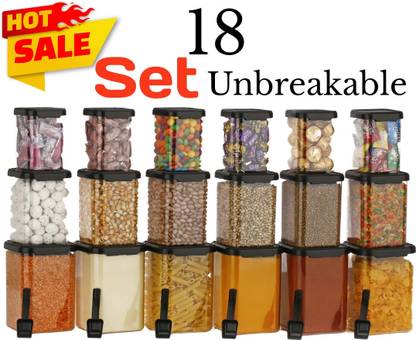 Defex Plastic Grocery Container  - 900 ml, 650 ml, 350 ml