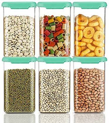 Pack of 6 Plastic Grocery Container  - 1200 ml SARAZA Blue