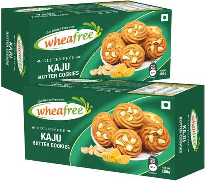 wheafree Kaju Butter Cookies - Gluten Free - Pack of 2 (200g each) Cookies Biscuit