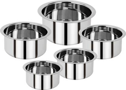 Smmart RajLaxmi Patila/Bhagona/Tope jo (500ml to 1500ml) Induction Bottom Cookware Set