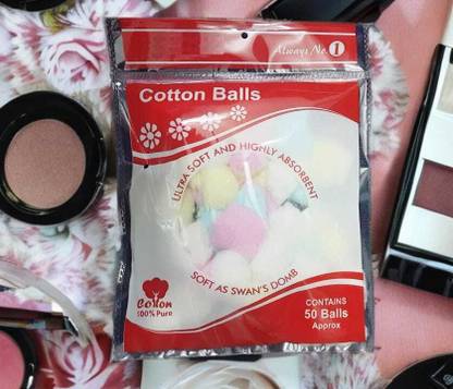 Glamezone 50 Multicolor Cotton Balls