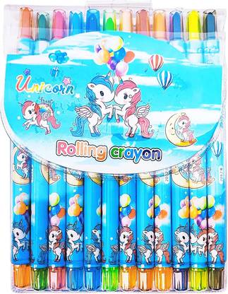 LEERFIE Rolling Plastic Erasable Crayon Drawing Pen, Non Breakable and Comfortable Grip
