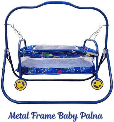 IMPHI Baby Cradle with Swing & Mosquito Net – Portable Infant Bassinet with 4 Wheels