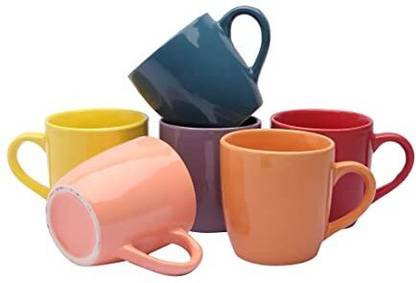 love unlimited Premium MULTICOLARTea Cups Set of 6 | Coffees for Home Office Ceramic Coffee Mug