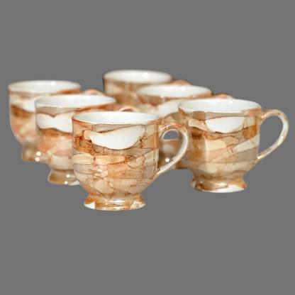 love unlimited MAHAK-03 Bone China Tea Cups Set of 6 | Coffees for Home Office Bone China Coffee Mug