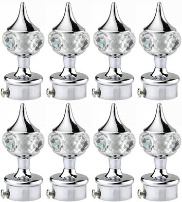 Ghazian Silver Curtain Knobs, Rod Rail Bracket Metal