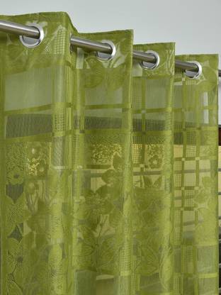 Rashee Creations 242 cm (8 ft) Net Transparent Shower Curtain (Pack Of 2)