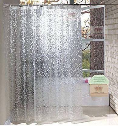 Paaroots 304.8 cm (10 ft) PVC Transparent Shower Curtain Single Curtain