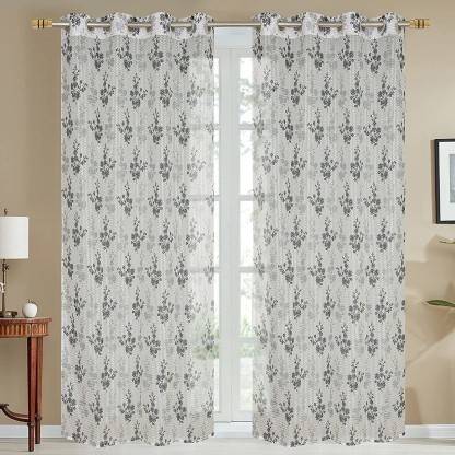 Mclimb 182.88 cm (6 ft) Net Transparent Shower Curtain (Pack Of 2)