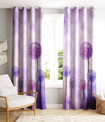 Khwaish Creation 213 cm (7 ft) Polyester Room Darkening Door Curtain (Pack Of 2)