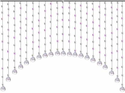 NP Door Window Curtain Divider Separator Decoration Crystal Strings Bead Hanging Curtain (Purple) 100 cm (3 ft) Window PVC (Polyvinyl Chloride) Transparent Curtain Single Curtain