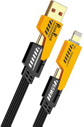 PunnkFunnk Lightning Cable 1 m Metal Braided 4in1 Lightning Cable – 1m USB C, Lightning, USB A, 66W Fast Charging, Dual Device Support