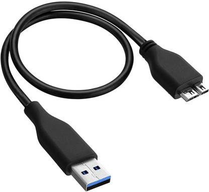VYAR Micro USB Cable 0.3 m USB 3.0 Cable A to Micro B high Speed Upto 4.8 Gbps Data Transfer Cable for Portable External Hard Drive
