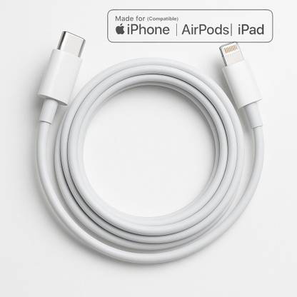 RVAT Lightning Cable 3 A 1 m Type-C to Lightning Compatible Charging Cable | fast charging