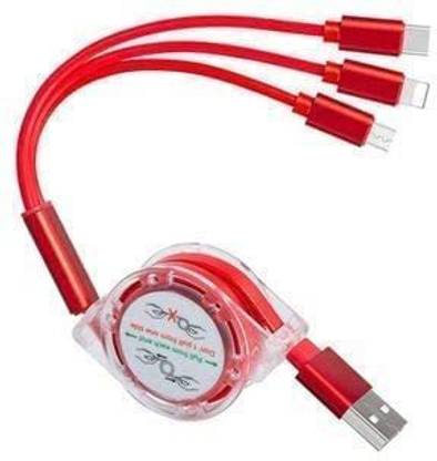 BRSS USB Type C Cable 2 A 1.2 m 3 in 1 Retractable USB Charging Cable 3.0A Multi USB Cable For iPhone, Android Type C and Micro USB Mobile Phone High Speed Charging USB Cord