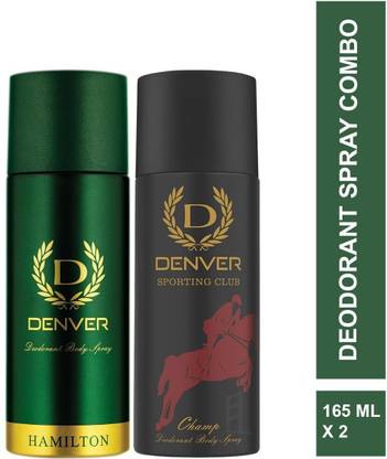 DENVER 165 ml & Champ 165 ml Combo Deodorant Spray  -  For Men