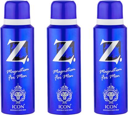 Z - Magnetism for Men Icon Deo 120 ml pack of 3 Body Spray  -  For Men
