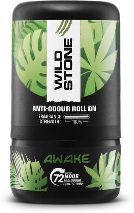 Wild Stone Awake Anti-Odour Roll On | Up to 72-Hour Odour Control |Long-Lasting Freshness Deodorant Roll-on  -  For Men