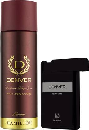 DENVER Honour Deo & Black Code Pocket Perfume Combo Deodorant Spray  -  For Men