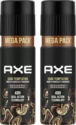 AXE Dark Temptation Body Spray Deodorant-Smooth Chocolate Fragrance (2x215 ml) Body Spray  -  For Men