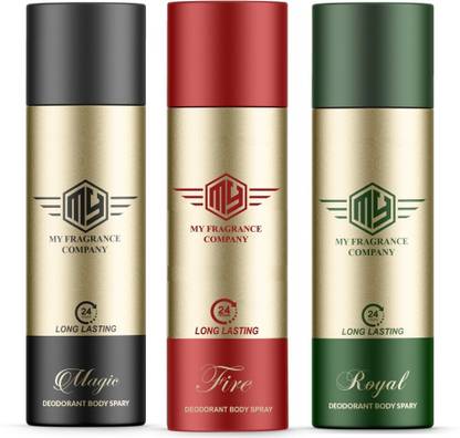 My Fragrance Original Magic-Fire-Royale Set For Men 165ml Each (Combo Of 03) Deodorant Spray  -  For Men