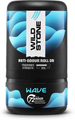 Wild Stone Wave Anti-Odour Roll On | Up to 72-Hour Odour Control |Long-Lasting Freshness Deodorant Roll-on  -  For Men