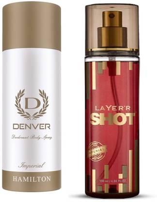 Layer'r Shot GOLD IMPERIAL 50ml & Denver imperial body deo pack of 2 100ml Perfume Body Spray  -  For Men & Women