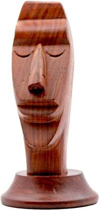 R SINC 0 Compartments Wooden Face Shaped Eyeglass Holder