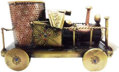 1 Compartments Iron Charming Metal Steam Engine Pen Stand