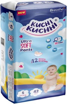 KUCHI KUCHHI Premium super soft baby diaper with a 3D bubble top. - S