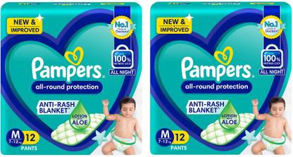 Pampers All round protection Mediam size M - 12x2 Pcs Diapers - M