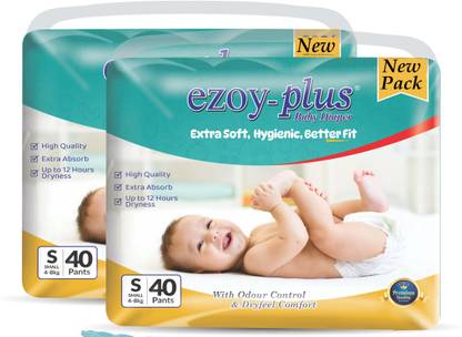 Ezoyplus Extra soft Small Size Baby Diapers (4-8 kg)| Drynet Comfort & Odour control - S